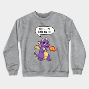 You set my heart on fire - dragon pun Crewneck Sweatshirt